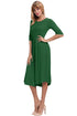 Green Ruffle Sleeve Midi Jersey Dress